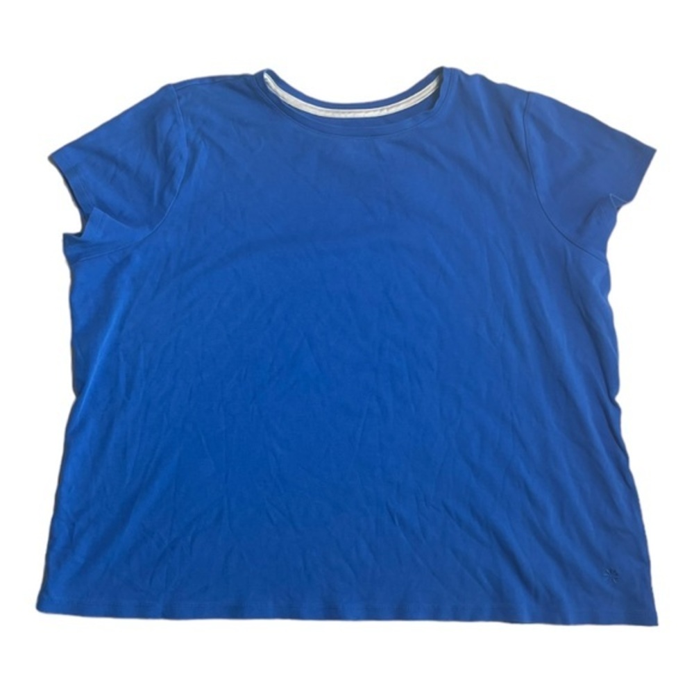 Isaac Mizrahi Live! Essentials Pima Cotton Tee Shirt Blue 3XL Crew Neck‎